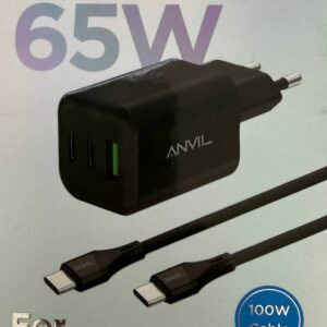 מטען מהיר עם כבל 65W Type c ANVIL